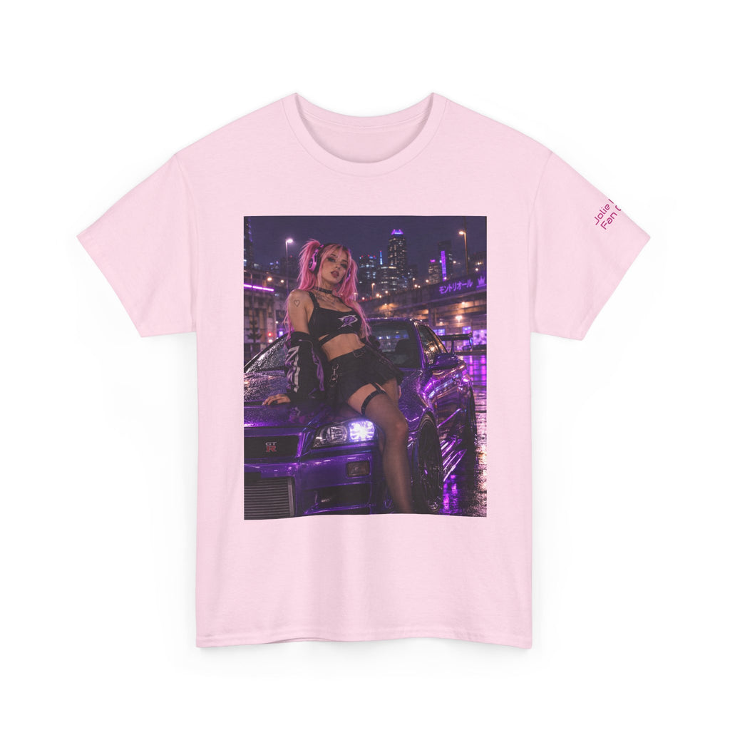 Purple Skyline Neon Nightlife Graphic T-Shirt